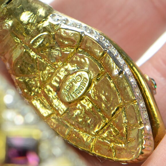 Vintage Kenneth Jay Lane Crystal Snake Bracelet - Picture 10 of 11